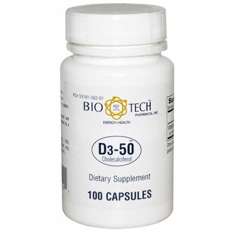Bio Tech Vitamin Supplement Vitamin D3 50000 IU Strength Capsule, 100PK 53191036201